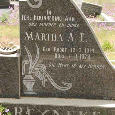 REYNEKE Martha A.E. nee ROODT 1914-1979
