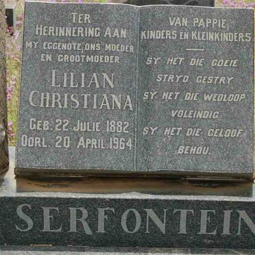 SERFONTEIN Lilian Christiana 1882-1964