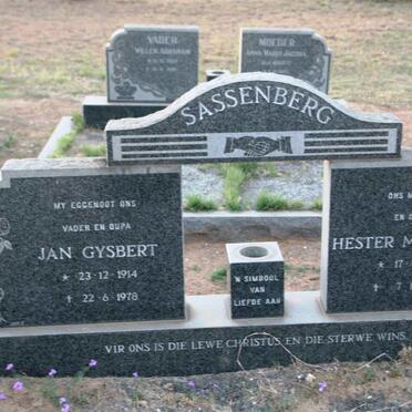 SASSENBERG Jan Gysbert 1914-1978 & Hester Magrietha 1917-1985
