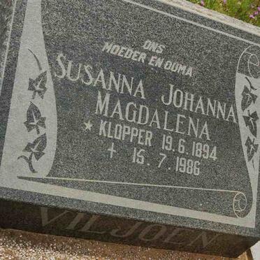 VILJOEN Susanna Johanna Magdalena nee KLOPPER 1894-1986