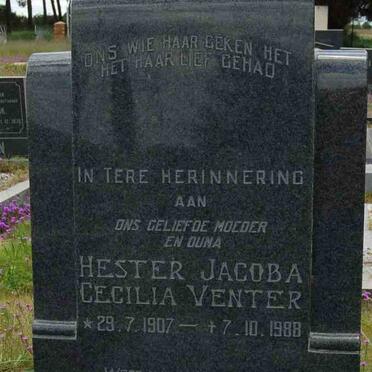 VENTER Hester Jacoba Cecilia 1907-1988