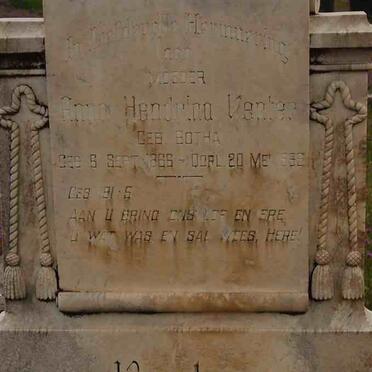 VENTER Anna Hendrina nee BOTHA 1866-1959