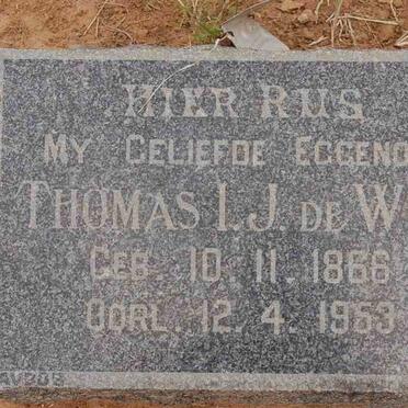 WET Thomas I.J., de 1866-1953