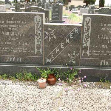 WEPENER Abraham J. 1913-1972 &amp; Catharina M. 1925-1988