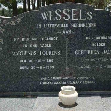WESSELS Marthinus Lourens 1896-1959 &amp; Gertruida Jacoba DE WITT 1899-1986