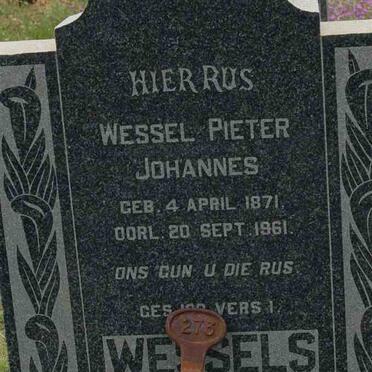 WESSELS Wessel Pieter Johannes 1871-1961