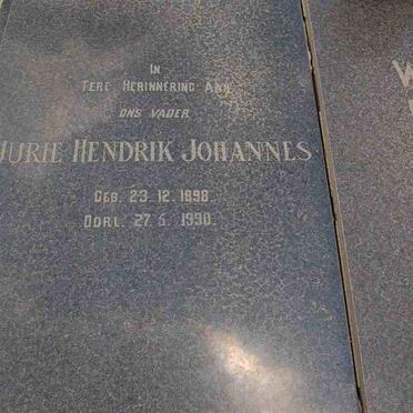 WESSELS Jurie Hendrik Johannes 1898-1990 &amp; Jacoba Johanna nee V.D. MERWE 1901-1951