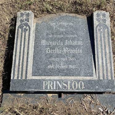 PRINSLOO Margareta Johanna Bertha 1883-1942