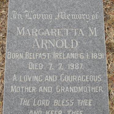 ARNOLD Margaretta M. 1891-1987