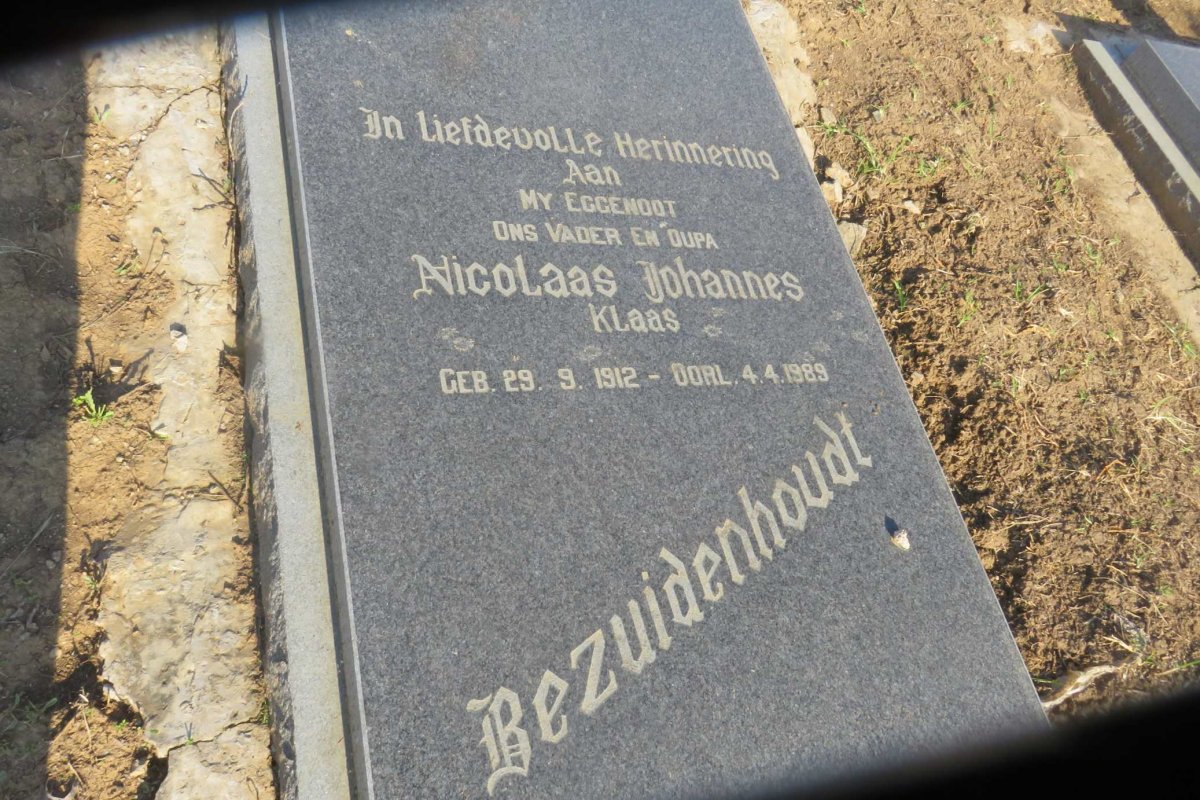 BEZUIDENHOUDT Nicolaas Johannes 1912-1989