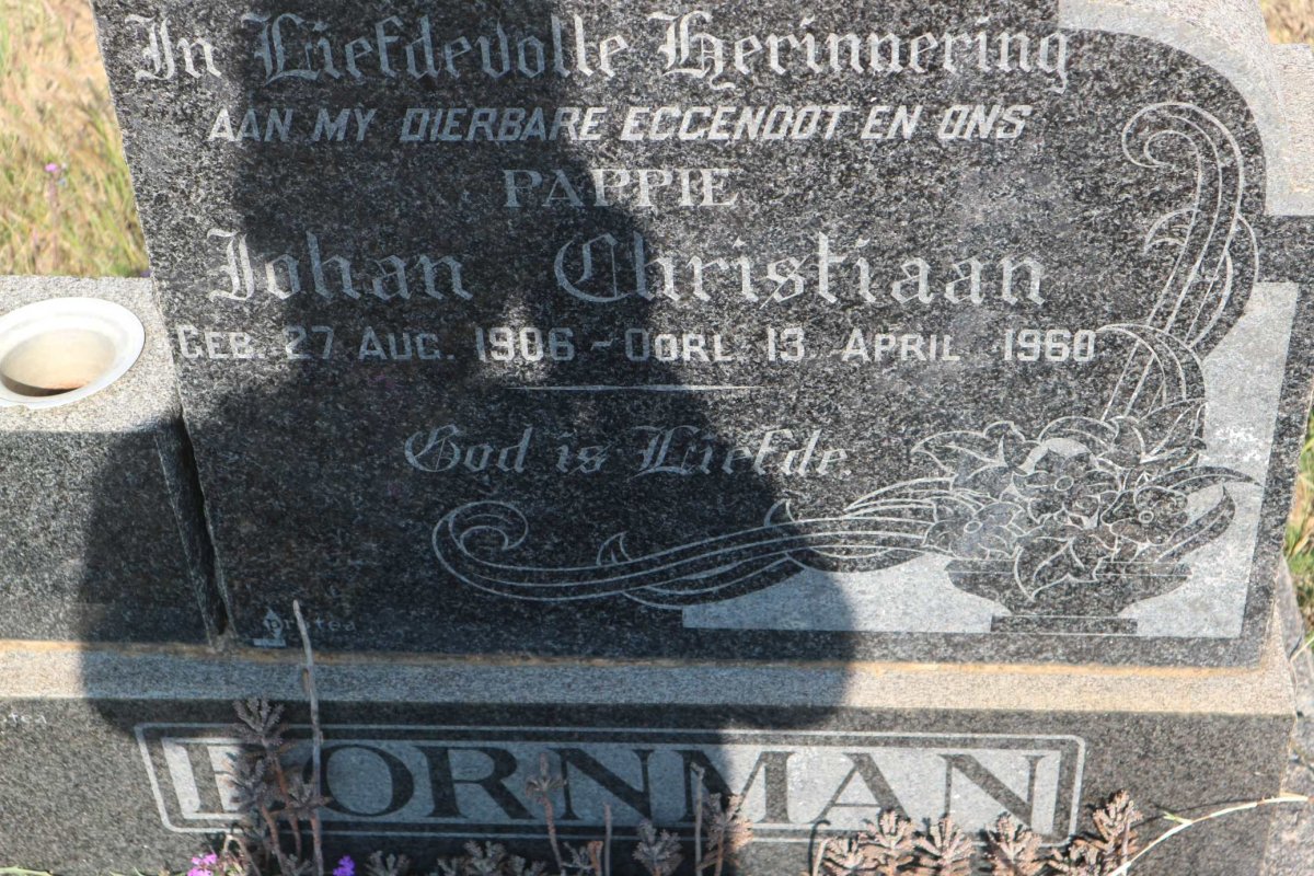 BORNMAN Johan Christiaan 1906-1960 & Carolina Hendrina Gouws HIGGS 1915-2004