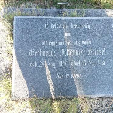 GRIESEL Gerhardus Johannes 1877-1937