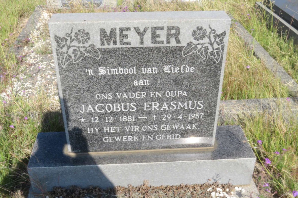 MEYER Jacobus Erasmus 1881-1957