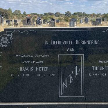 NEL Francis Peter 1903-1970 &amp; Theunetta Louisa BEZUIDENHOUT 1909-2009