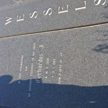 WESSELS Gerhardus J. 1908-1983 &amp; Johanna E.L. 1912-2001