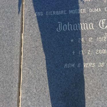 WESSELS Gerhardus J. 1908-1983 &amp; Johanna E.L. 1912-2001