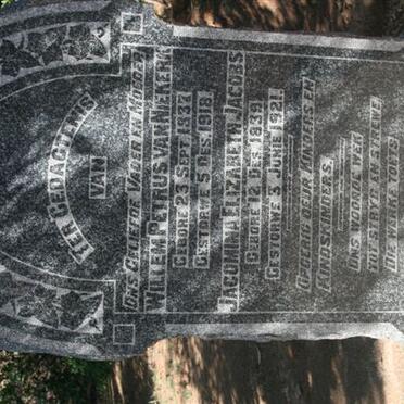 NIEKERK Willem Petrus, van 1837-1918 &amp; Jacomina Elizabeth JACOBS 1839-1921