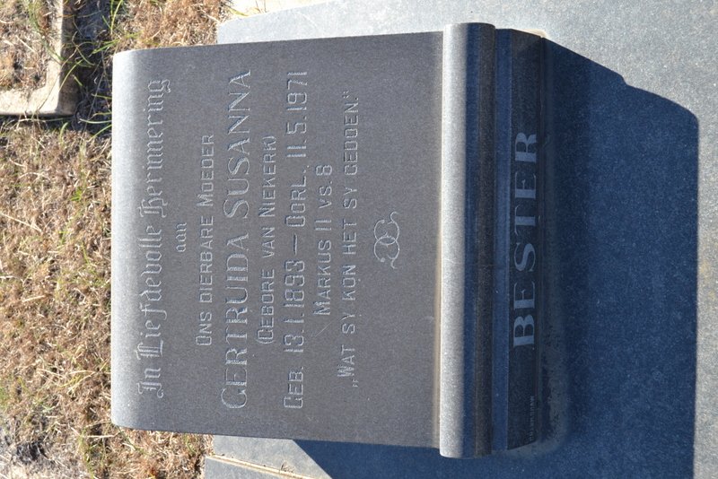 BESTER Gertruida Susanna nee VAN NIEKERK 1893-1971