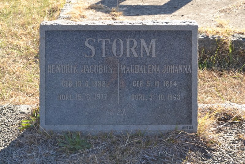 STORM Hendrik Jacobus 1882-1977 & Magdalena Johanna 1884-1963