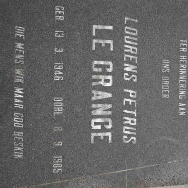 GRANGE Lourens Petrus, le 1946-1985