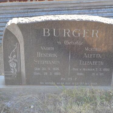 BURGER Hendrik Stephanus 1874-1965 &amp; Aletta Elizabeth V. HEERDEN 1880-1971