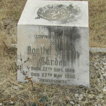 GARDEN Agatha Jessie 1889-1950