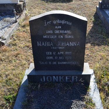 JONKER Maria Johanna nee HATTINGH 1889-1973