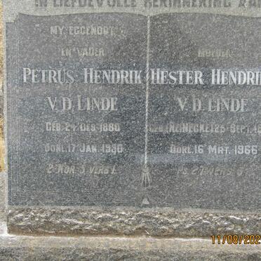 LINDE Petrus Hendrik, v. d. 1880-1950 &amp; Hester Hendrina REINECKE 1883-1966