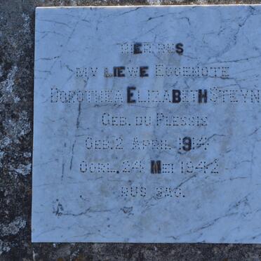 STEYN Dorothea Elizabeth nee DU PLESSIS 1914-1942