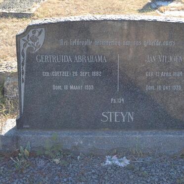 STEYN Jan Viljoen 1884-1939 &amp; Gertruida Abrahama COETZEE 1882-1953