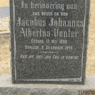 VENTER Jacobus Johannes Albertus 1880-1949