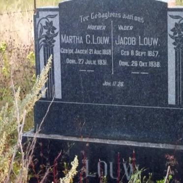 LOUW Jacob 1857-1938 &amp; Martha C. DE JAGER 1859-1931