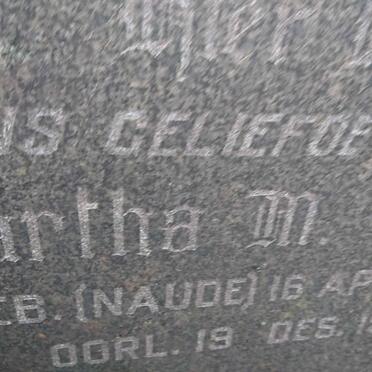 GOUWS Martha M. nee NAUDE 1872-1951