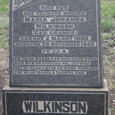 WILKINSON Maria Johanna nee CRAMER 1888-1948