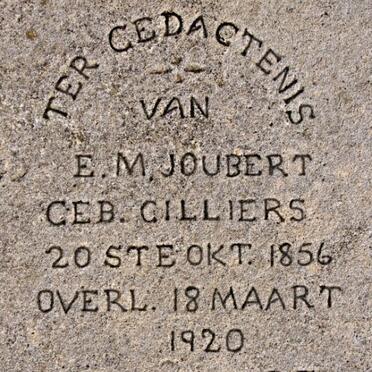 JOUBERT E.M. nee CILLIERS 1856-1920