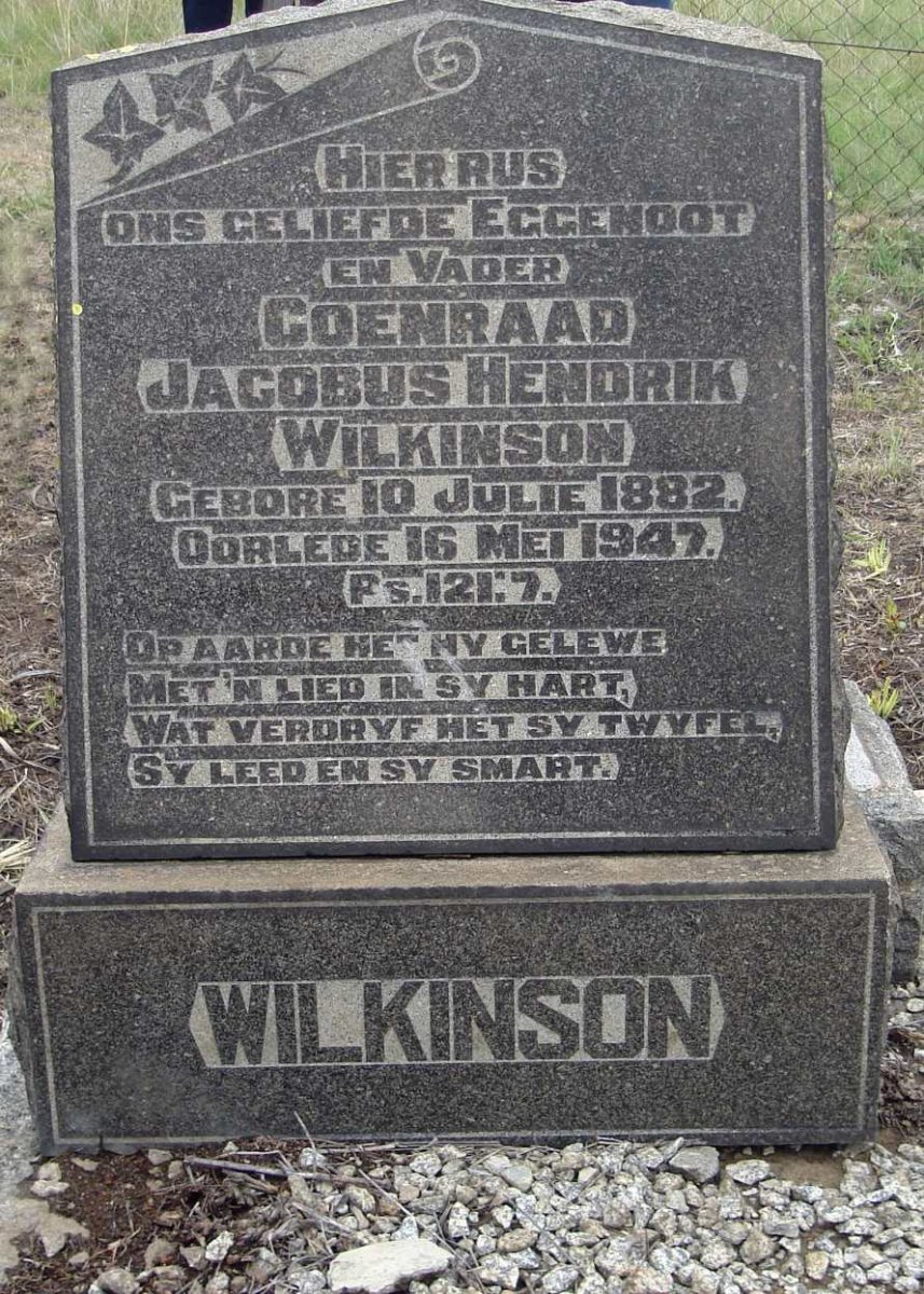 WILKINSON Coenraad Jacobus Hendrik 1882-1947