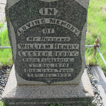 BEDDY William Henry Lester 1870-1923