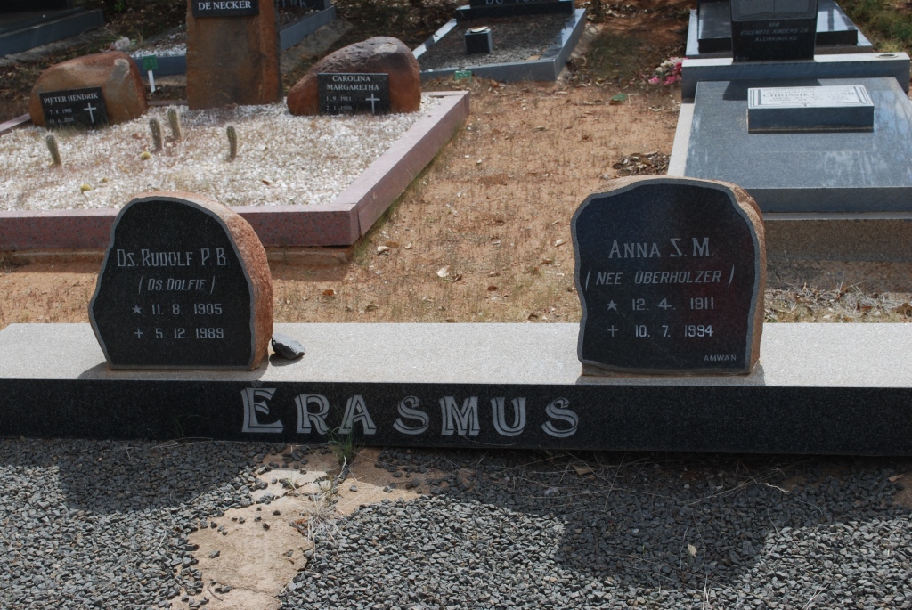 ERASMUS Rudolf P.B. 1905-1989 & Anna S.M. OBERHOLZER 1911-1994