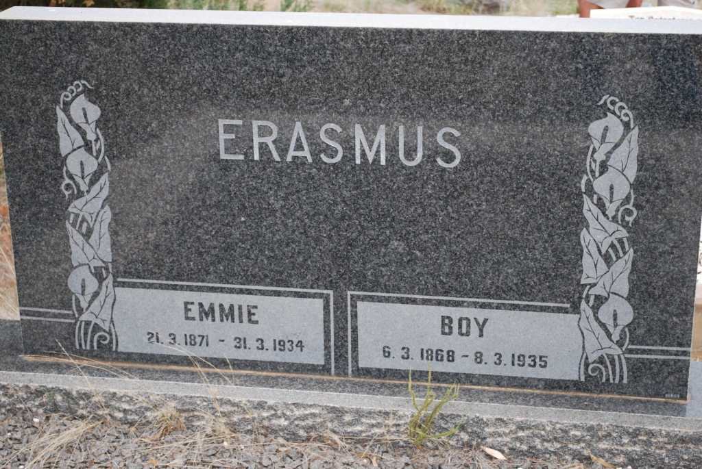 ERASMUS Boy 1868-1935 & Emmie 1871-1934