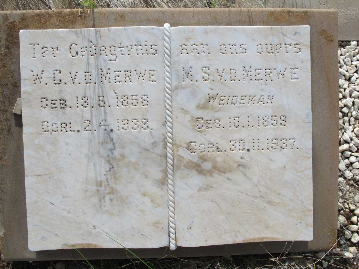 MERWE W.C., v.d. 1858-1938 & M.S. WEIDEMAN 1859-1937