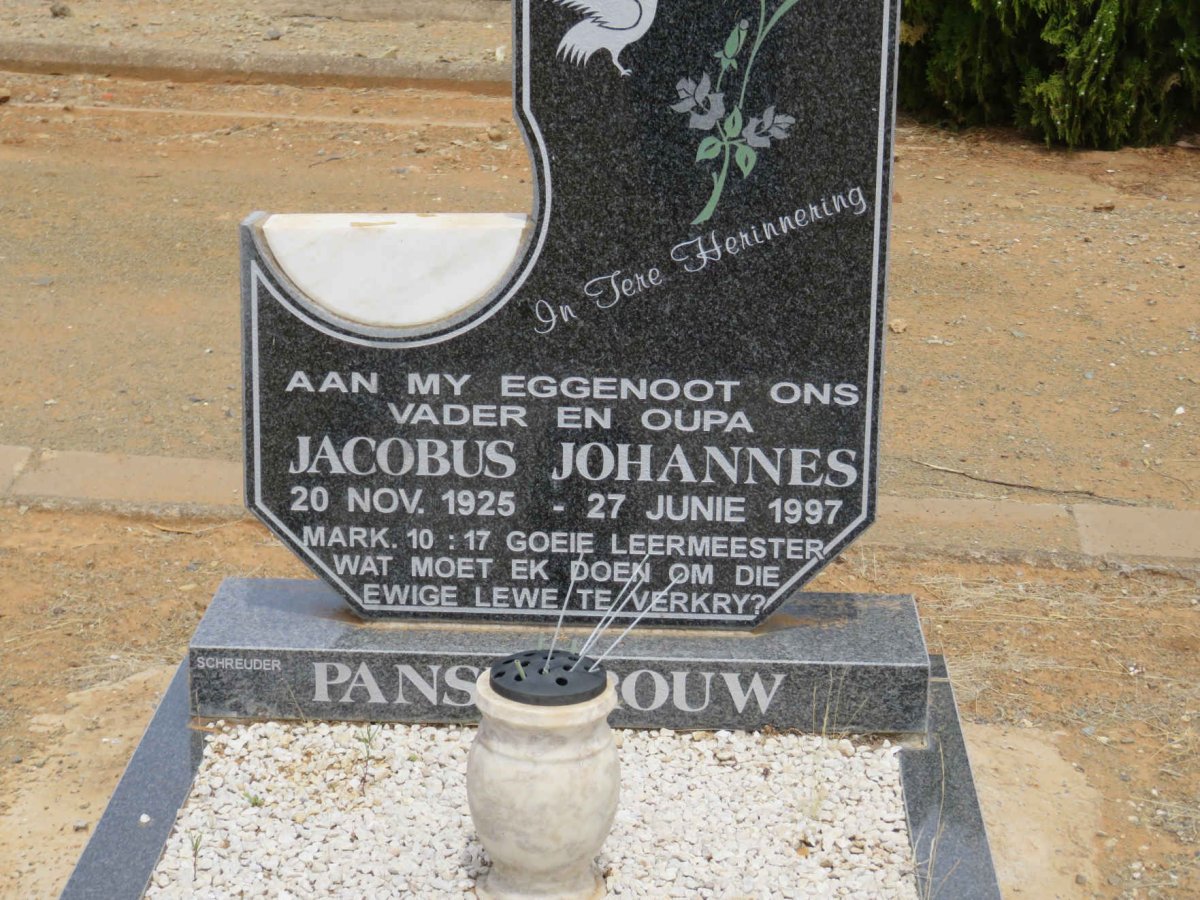PANSEGROUW Jacobus Johannes 1925-1997