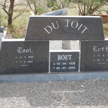 TOIT Tooi, du 1899-1980 &amp; Lettie 1903-1978 :: DU TOIT Boet 1926-2006