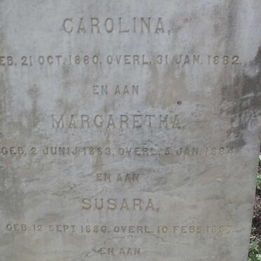 TOIT Andries, du 1879-1879 :: DU TOIT Carolina 1880-1882 :: DU TOIT Margaretha 1883-1884 :: DU TOIT Susara 1886-1887