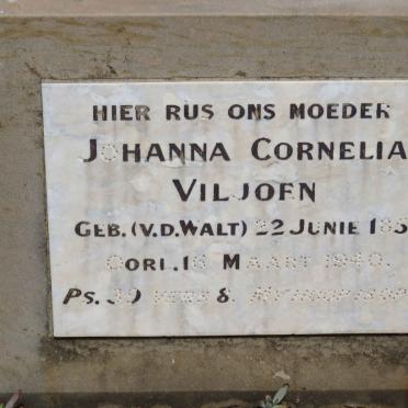 VILJOEN Johanna Cornelia nee V.D. WALT 1851-1940