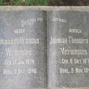 VERMEULEN Johannes Urbanus 1874-1946 &amp; Johanna Theodora Josia 1877-1946