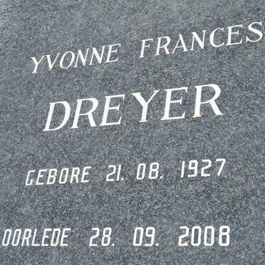 DREYER Yvonne Frances 1927-2008