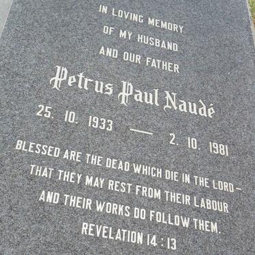 NAUDE Petrus Paul 1933-1981