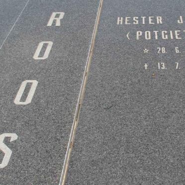 ROOS Hester Jacoba nee POTGIETER 1921-1992