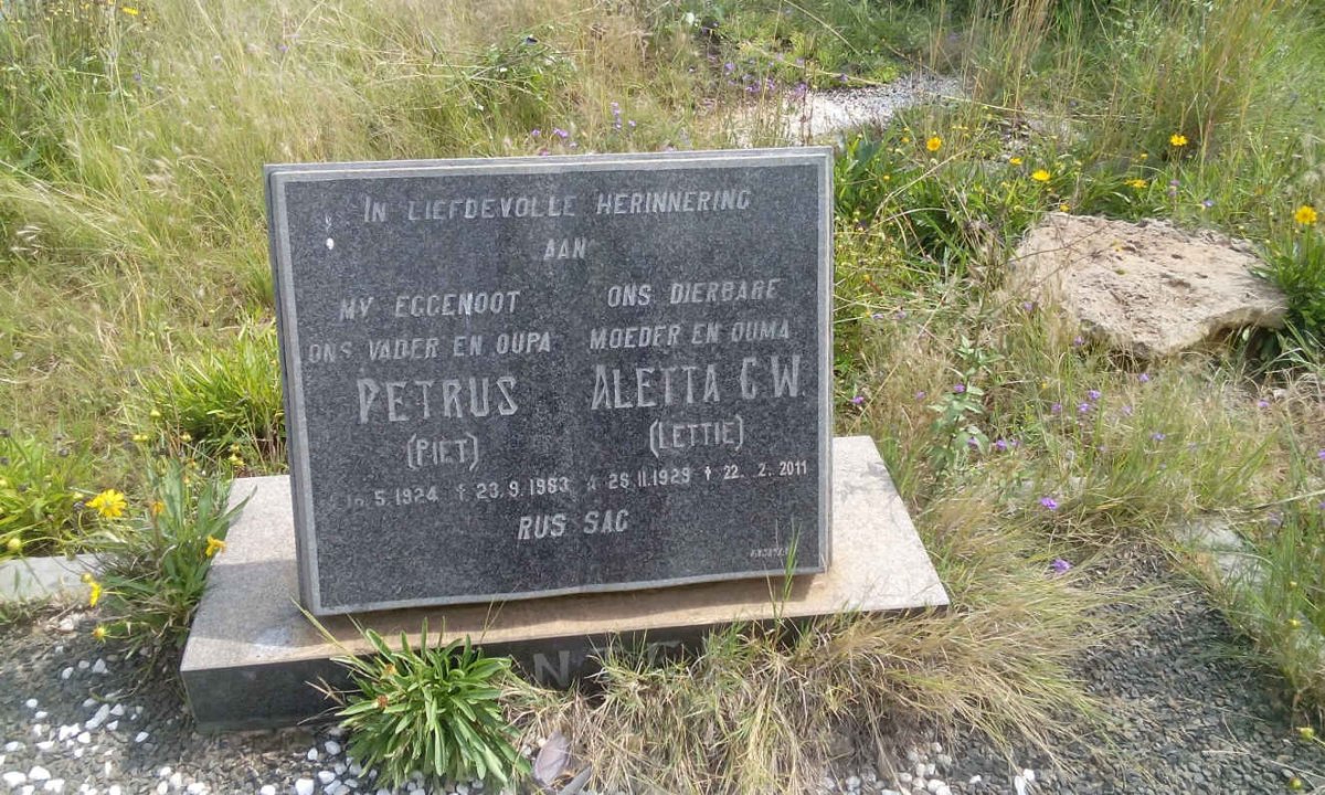 ?ENT? Petrus 1924-1983 & Aletta C.W. 1929-2011