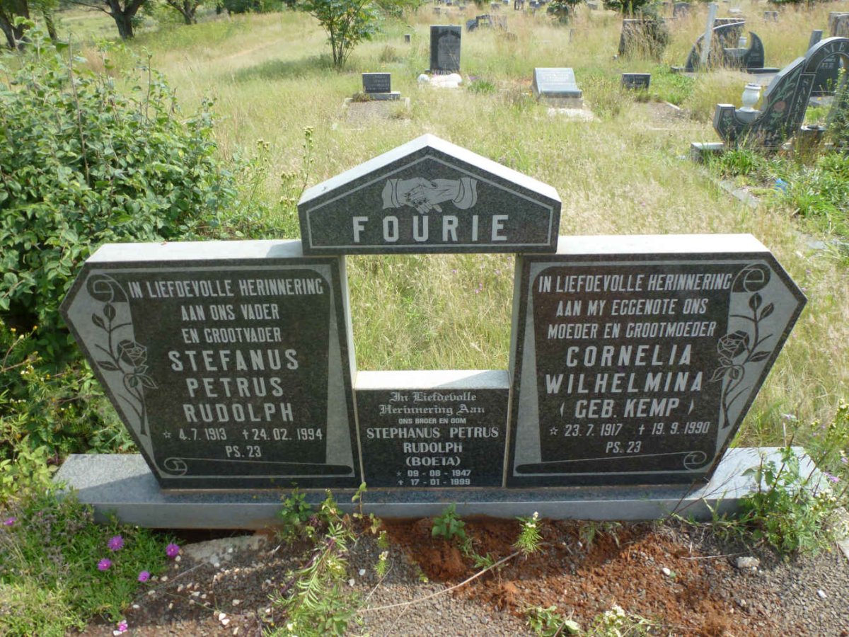 FOURIE Stefanus Petrus Rudolph 1913-1994 & Cornelia Wilhelmina KEMP 1917-1990
